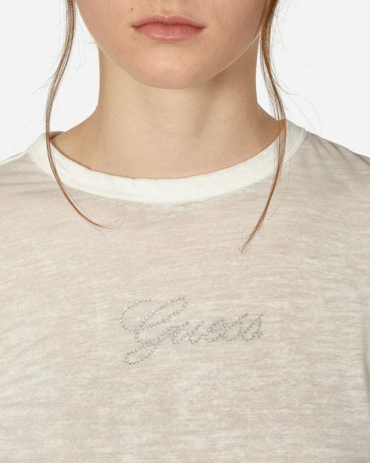 Guess USA White Classic Logo Baby Tee Alabaster