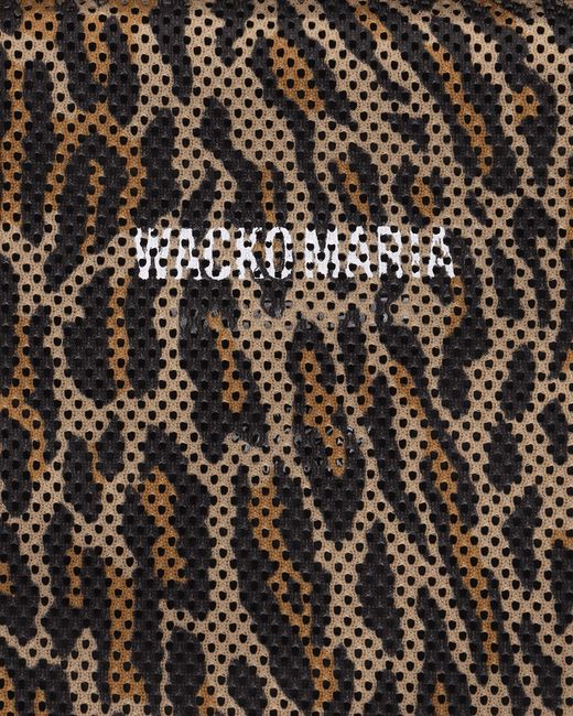 Wacko Maria Brown Speak Easy Leopard Shoulder Bag Beige for men