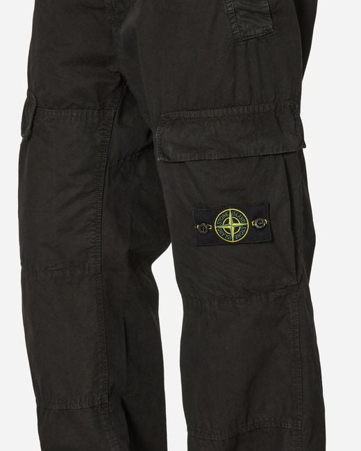 Stone Island Black Relaxed Fit Cargo Pants for men