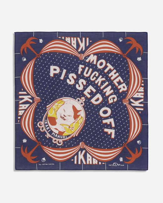 Kapital Blue Color Bandana (ikari Makuri) Navy for men