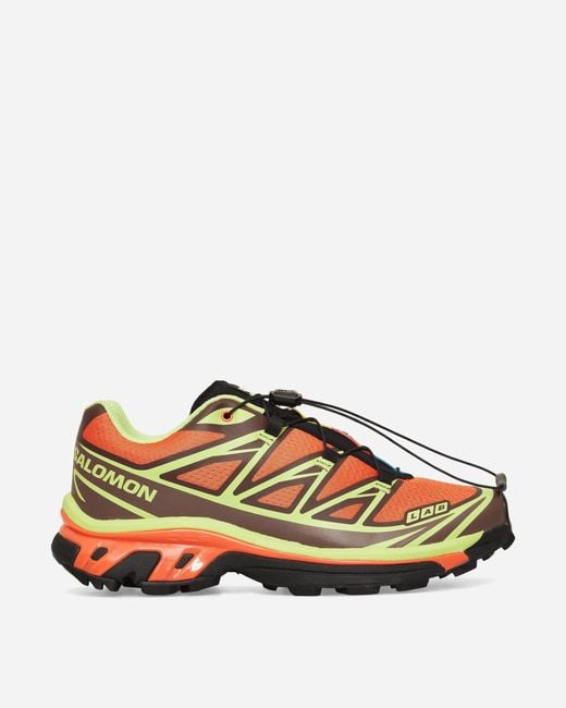 Salomon Multicolor Xt-6 Sneakers Red Orange / Sharp Green / Black for men