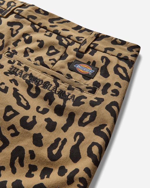 Wacko Maria Natural Men S Dickies Leopard Pleated Short Trousers (type-2) Beige for men