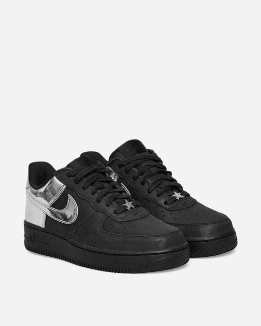 Nike Black Air Force 1 Low Sneakers Metallic for men