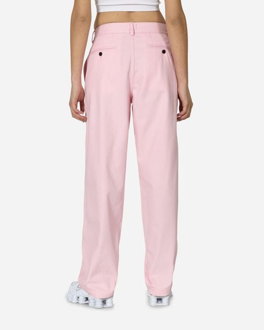 Noah NYC Pink Twill Double-Pleat Pants