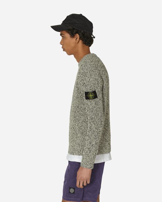 Stone Island Gray Cotton Creweck Sweater for men