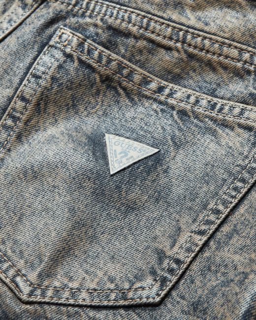 Guess Gray S Coated Denim Shorts Heavy Stone Wash