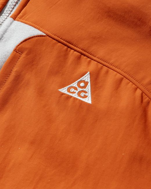 Nike Gray Men S Acg Wolf Tree Plus Full-zip Hooded Mid Layer Safety Orange / Photon Dust for men