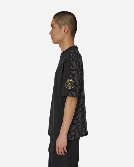 Nike Black Paris Saint-Germain Wordmark Heritage 85 T-Shirt / Cargo Khaki for men