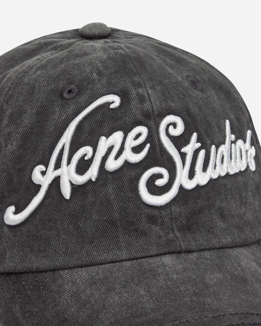 Acne Black Logo Cap Faded for men