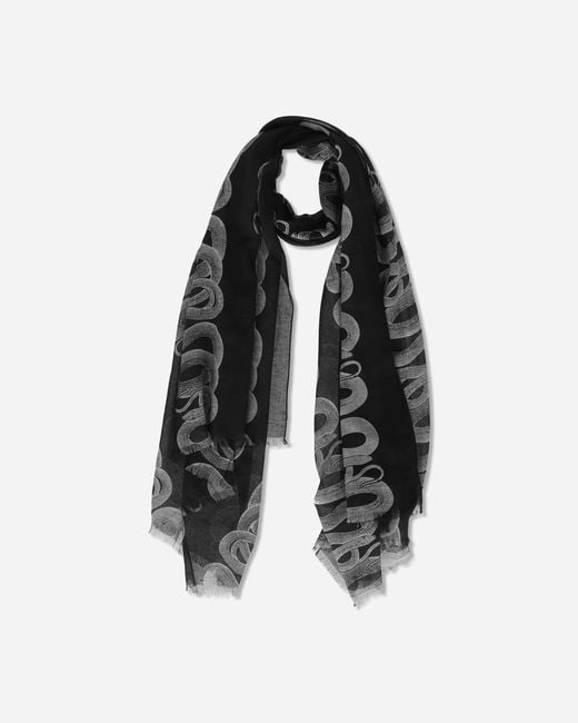 Hysteric Glamour Black Snake Loop Pattern Scarf for men