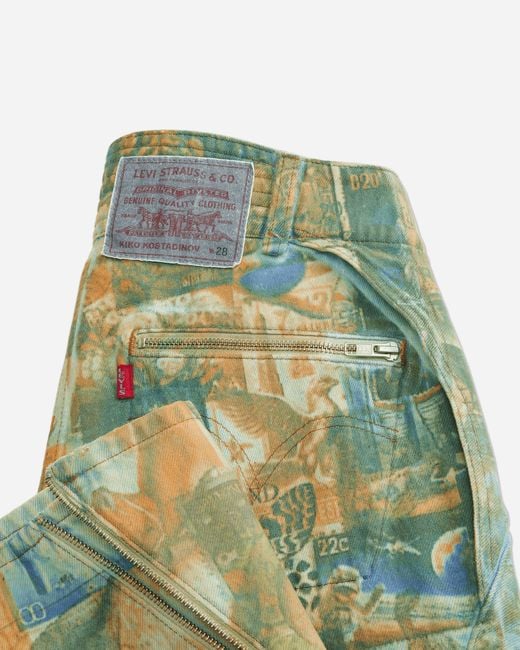 Kiko Kostadinov Green Women S Levi's Carina Flared Jeans Postal Stamp Print