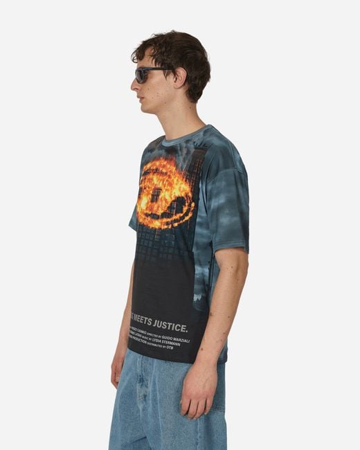 DIESEL Blue Burning Oval D T-shirt for men
