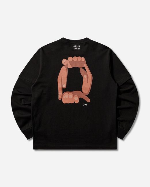 Sacai Black S Geoff Print Longsleeve T-Shirt for men