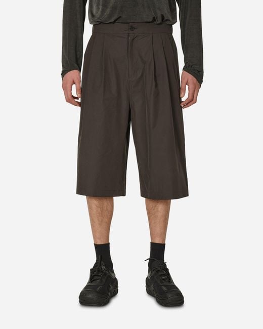 Amomento Gray Two Tuck Wide Shorts Charcoal for men