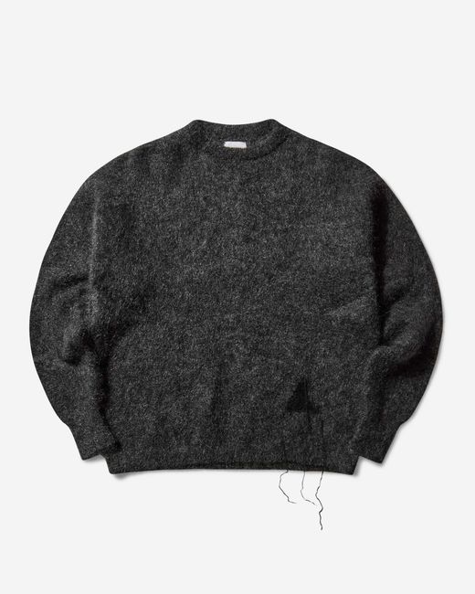 Roa Gray Men S Dropstitch Mohair Knit Crewneck Sweater Anthracite for men