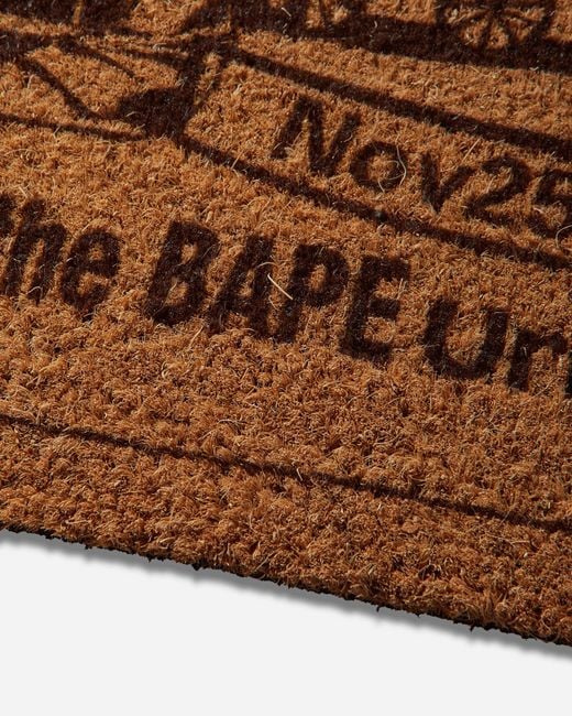 A Bathing Ape Brown Paper Patch Design Doormat for men