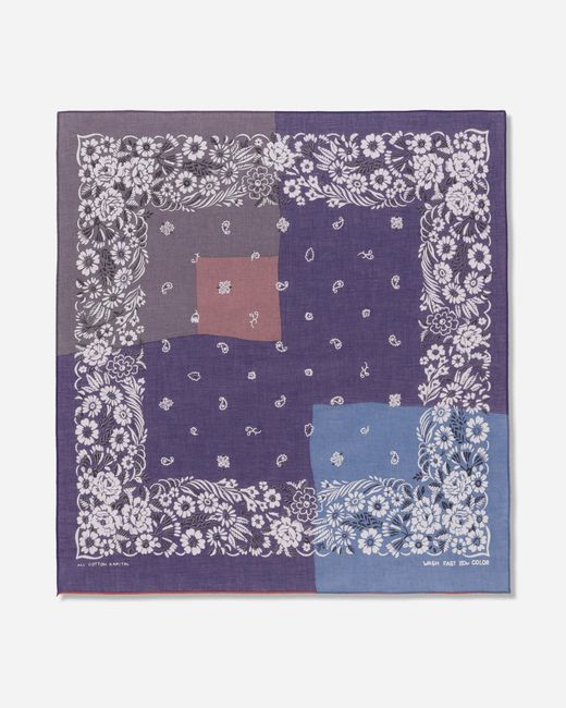 Kapital Purple Fastcolor Selvedge Bandana (garden Patchwork) for men