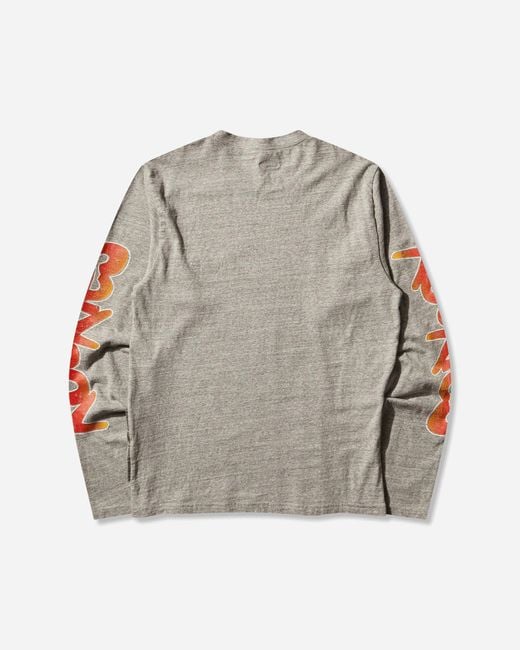Kapital Gray Men S Top Jersey Crew Longsleeve T-shirt (buster Peckish Bowy) for men