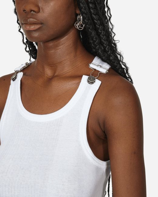 Jean Paul Gaultier White Strapped Tank Top