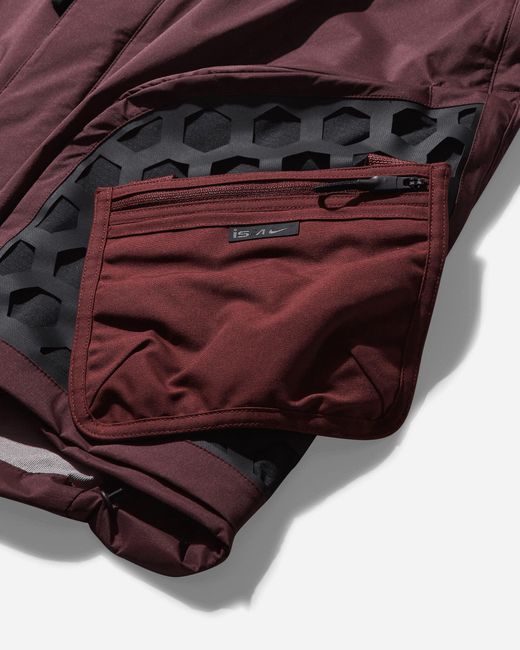 Nike Red S Ispa Multi Pocket Skirt Burgundy Crush