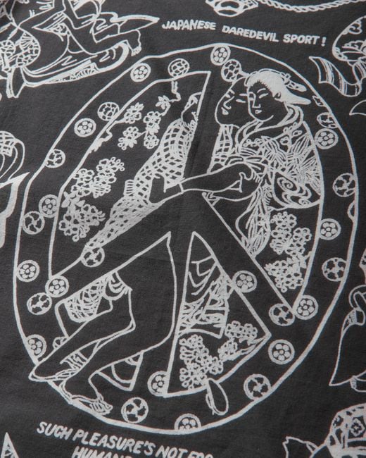 Kapital Black Fastcolor Selvedge Bandana (Yobai) for men
