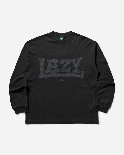 Umbro Men S Lazy Longsleeve T-shirt Washed in Black for Men
