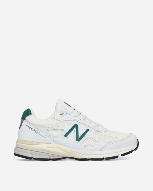New Balance White Made In Usa 990v4 Sneakers Calcium for men