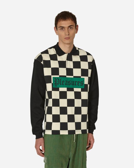 Pleasures Green Racer Polo Sweatshirt Black for men