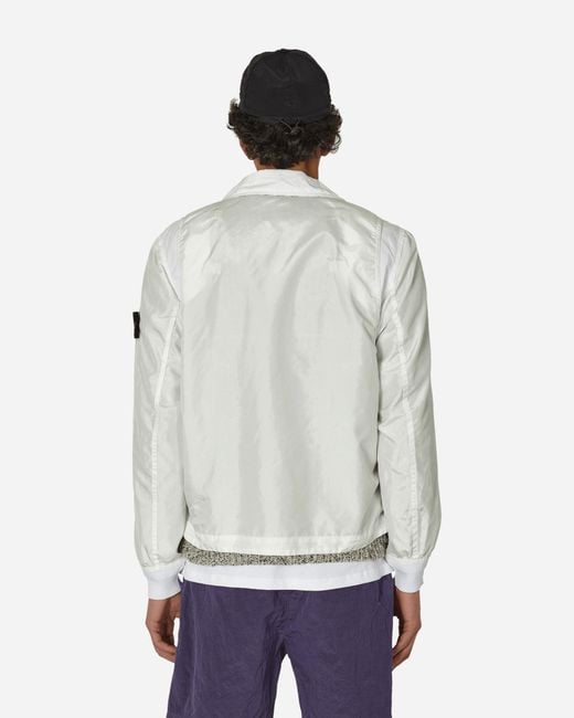 Stone Island White Polyester Tela David Light-tc Jacket for men