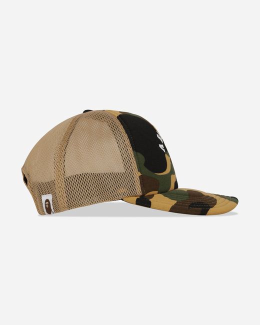 A Bathing Ape Yellow 1st Camo College Mesh Cap for men