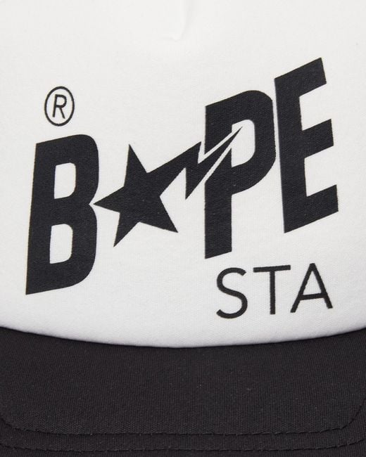 A Bathing Ape Black Bape Sta Mesh Cap for men