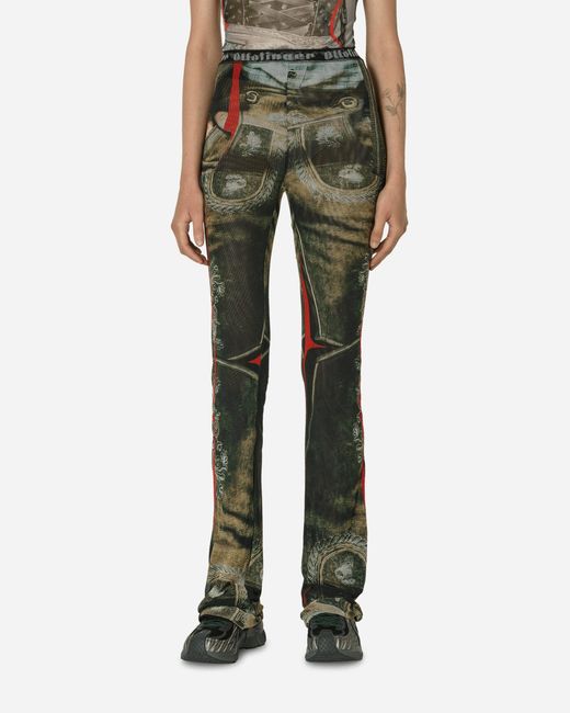 OTTOLINGER Green Mesh Pants Dirndl Print for men