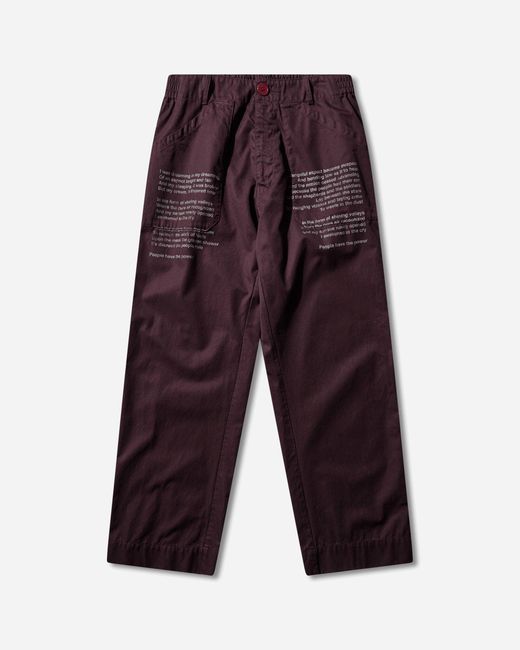 Undercover Purple Men S People Have The Power Cotton Gabardine Pants Bordeaux for men