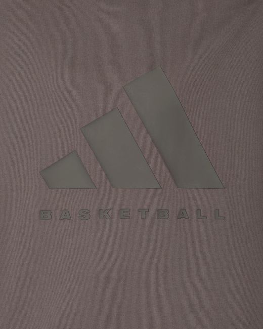 Adidas Brown Basketball 001 T-shirt Charcoal