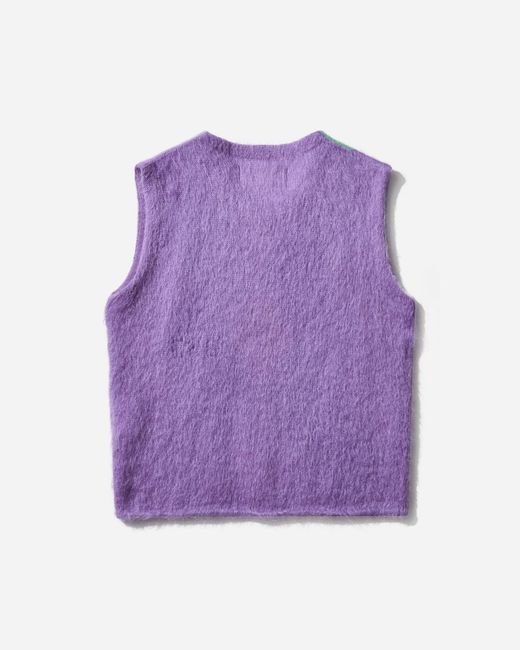 ERL Purple Argyle Mohair Vest for men