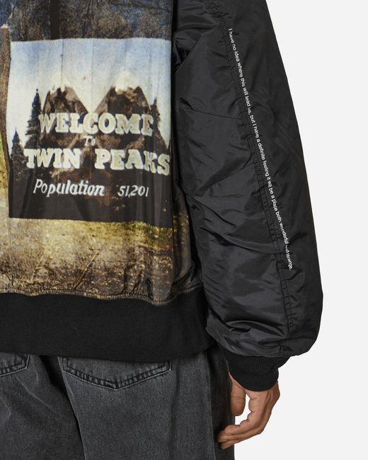 Undercover Twin Peaks Nylon Ma-1 Jacket in Black for Men | Lyst