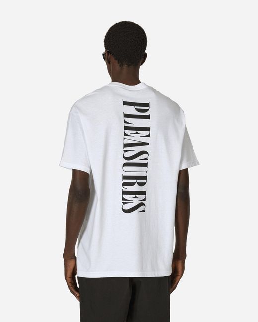 Pleasures White Vertical T-Shirt for men