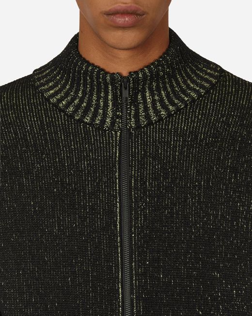 GR10K Black Aimless Compact Knit Full Zipped Sweater Herren for men