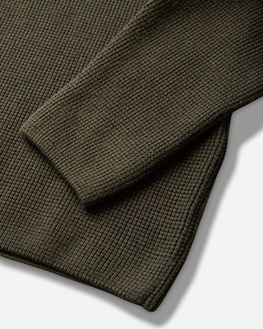 C P Company Green Men S Waffle Knit Cotton Zip Lens Cardigan Ivy for men