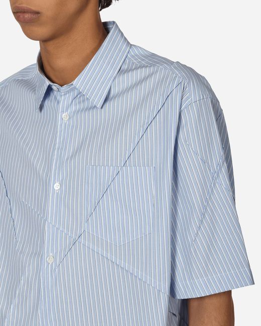 Undercover Blue Striped Shortsleeve Shirt for men