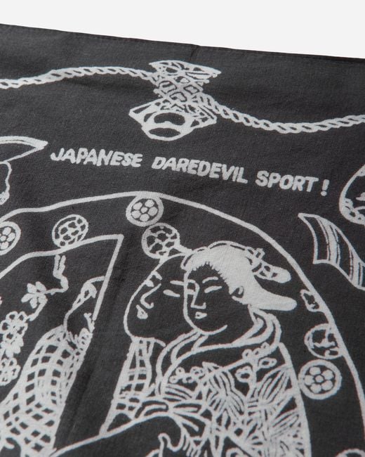 Kapital Black Fastcolor Selvedge Bandana (Yobai) for men