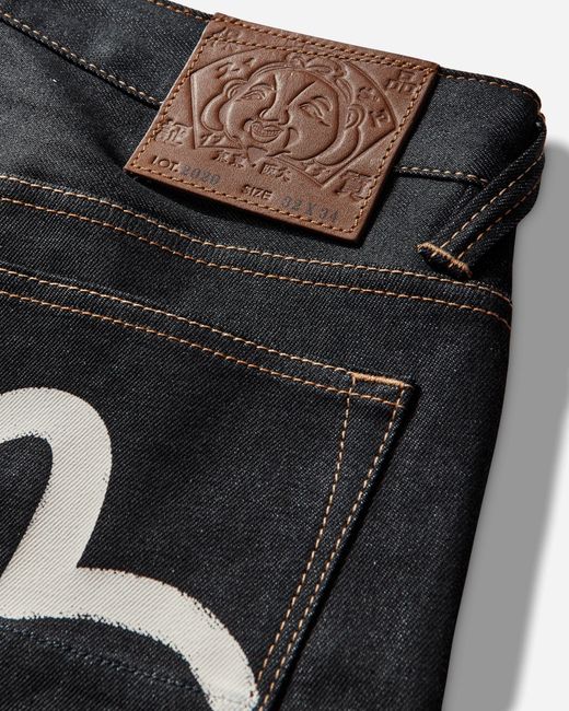 Evisu Gray Men S Seagull Print Pockets Regular Fit Jeans Indigo for men