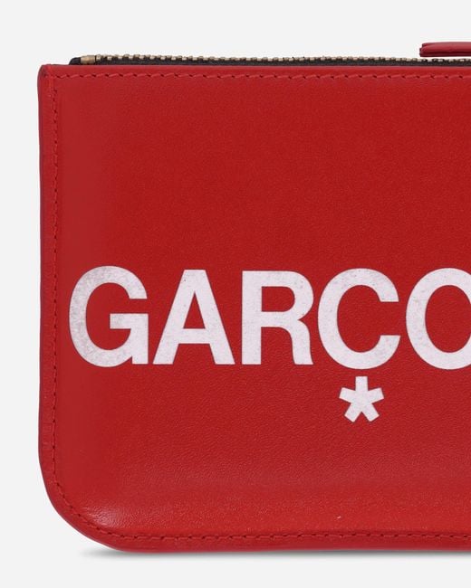 Comme des Garçons Red Huge Logo Zip Pouch for men