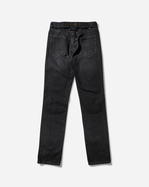 Jean Paul Gaultier Black S Lace-Up Denim Pants Vintage