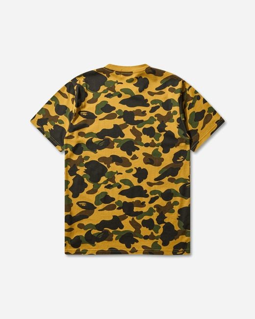 A Bathing Ape Yellow Men S 1st Camo College T-shirt for men
