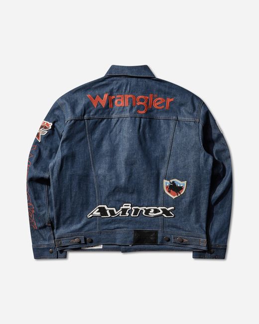 Wrangler Blue Avirex Patch Jacket Raw for men