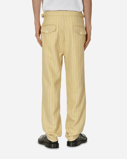 Bode Yellow Dennis Stripe Trousers Cream / for men