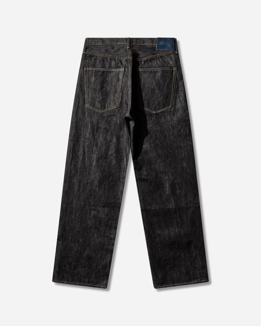 Visvim Black Men S Social Sculpture 01 Wide Raw Denim Pants Indigo for men