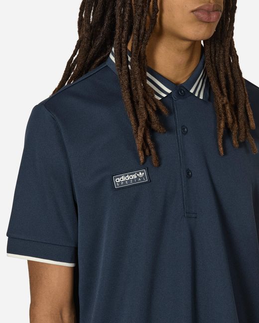 Adidas Blue Spzl Short Sleeve Polo Shirt Night Navy for men