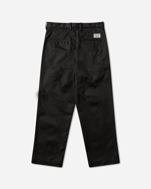 Black WACKOMARIA DOUBLE PLEATED CHINO TROUSERS Double Pleated